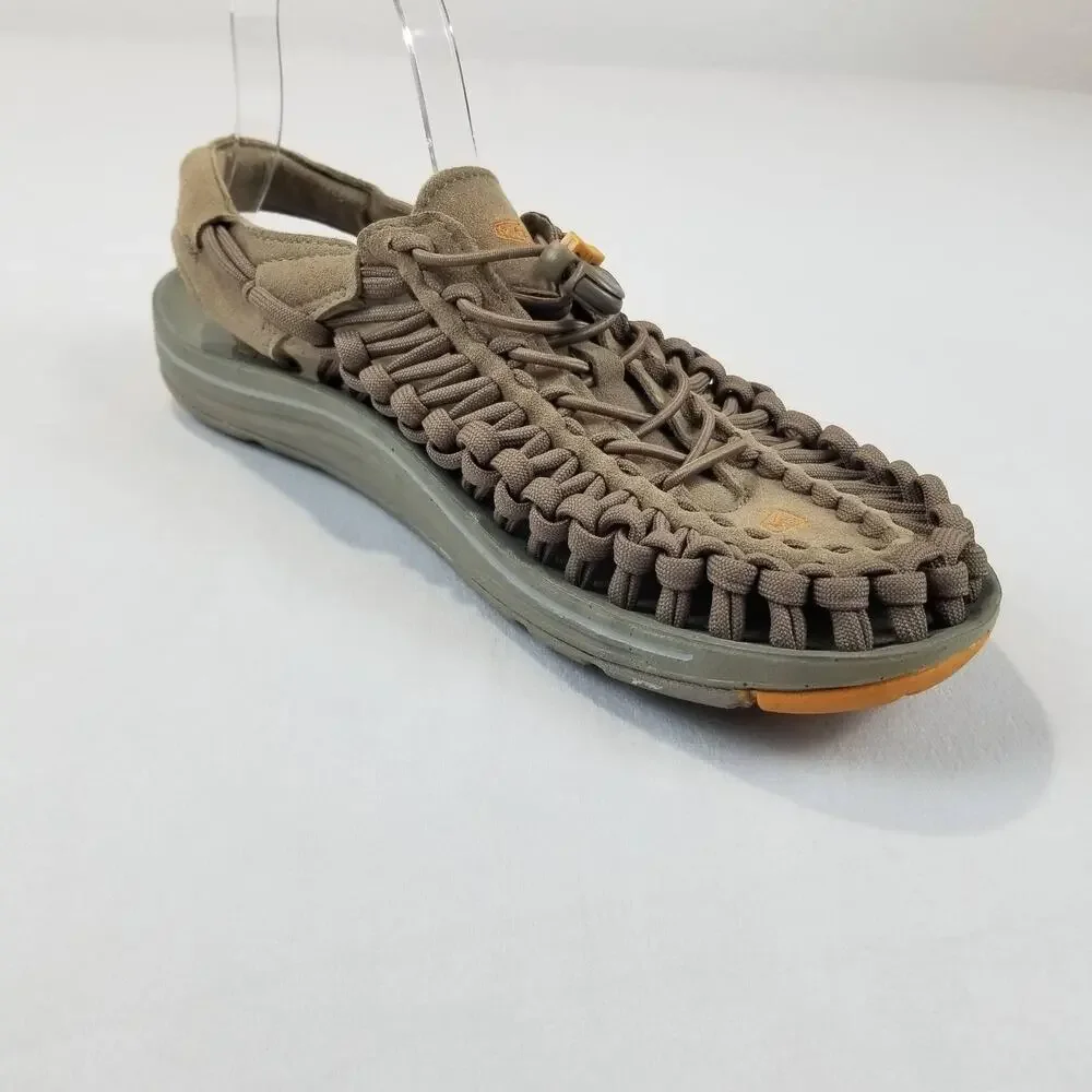 Keen UNEEK Sandals Mens Size 9.5 Brown Olive Woven Cord Water Hiking 1019475